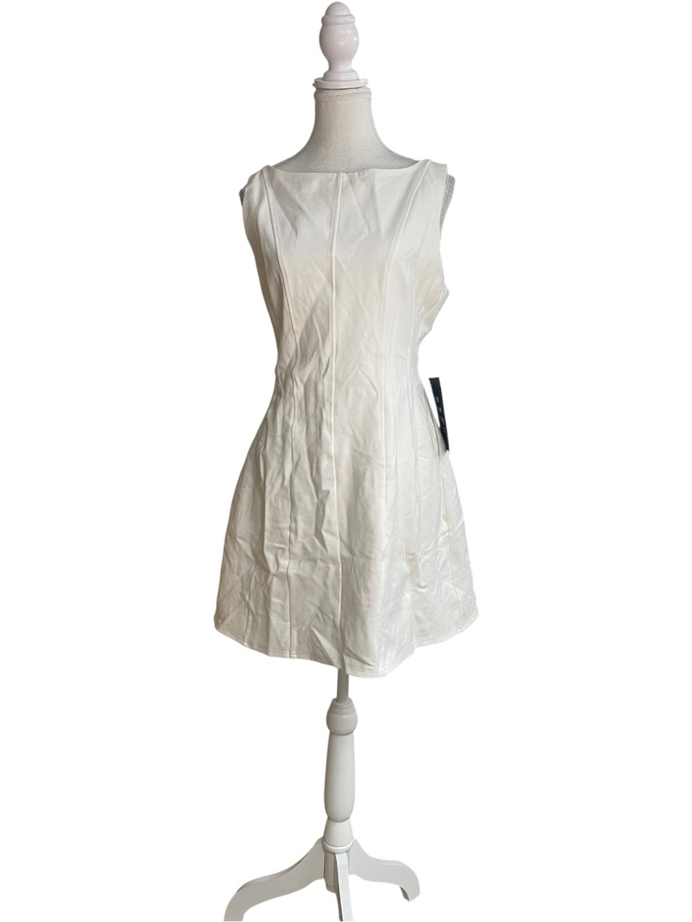 Lulus Lavonne Sleeveless Boat Neck Mini Dress White